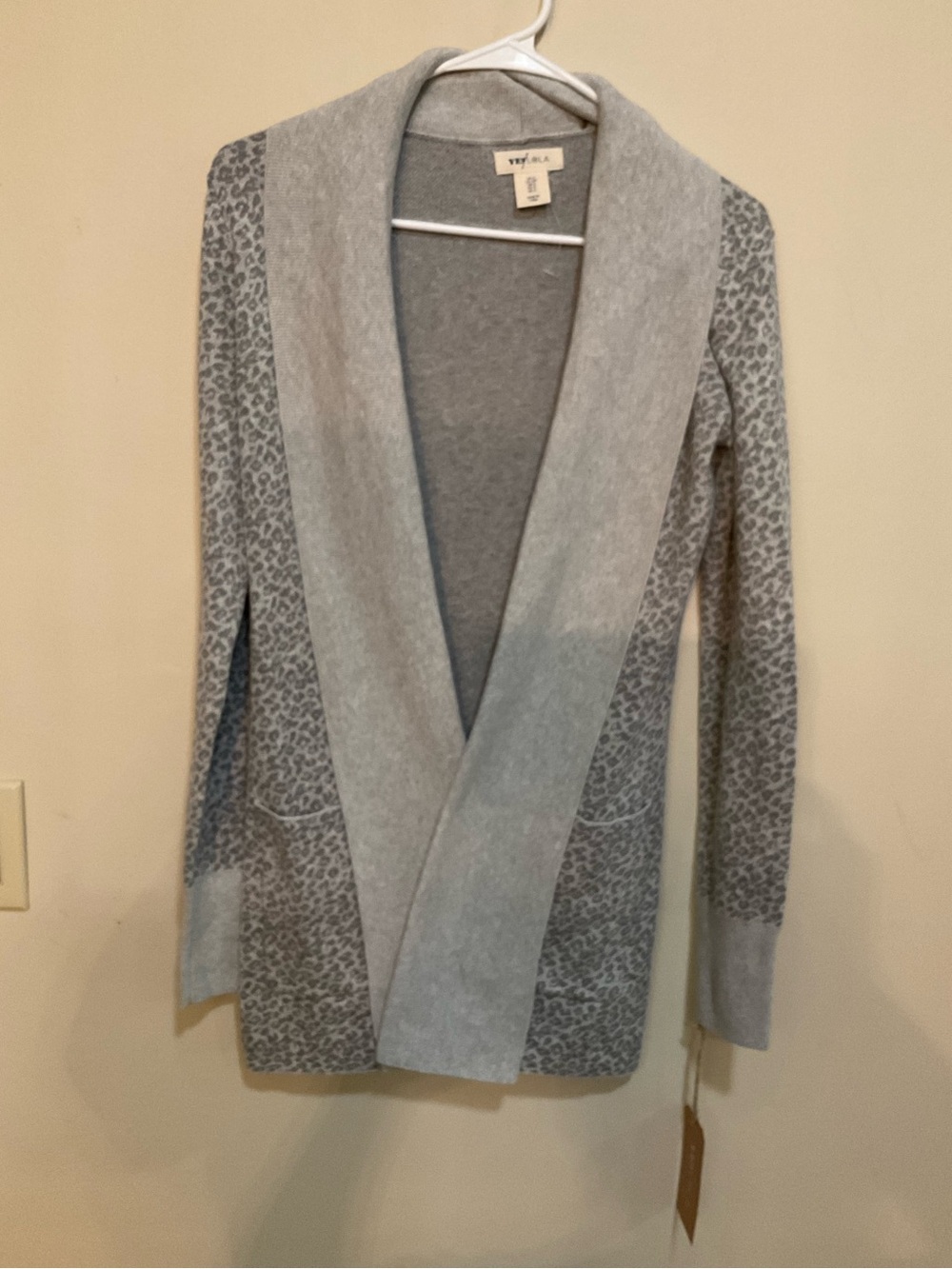 Yes Lola Gray Animal Print Cardigan Listing